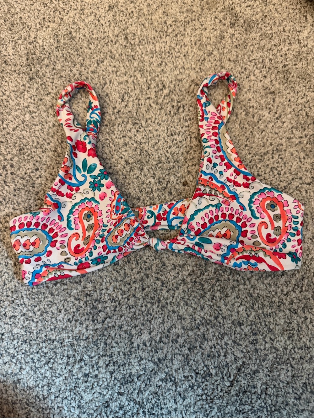 Colorful Paisley Bikini Top - Multicolor